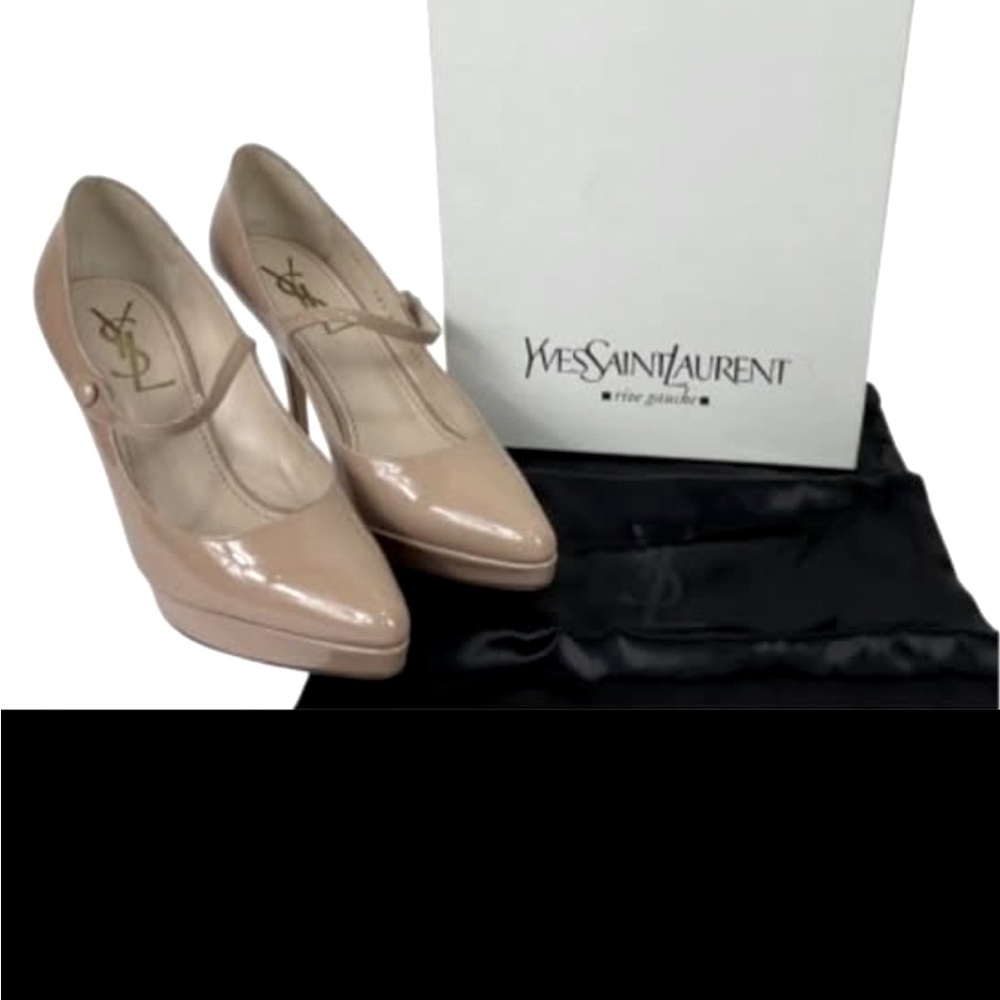 - Saint Laurent Lauren Mary Jane
Patent Leather Shoes